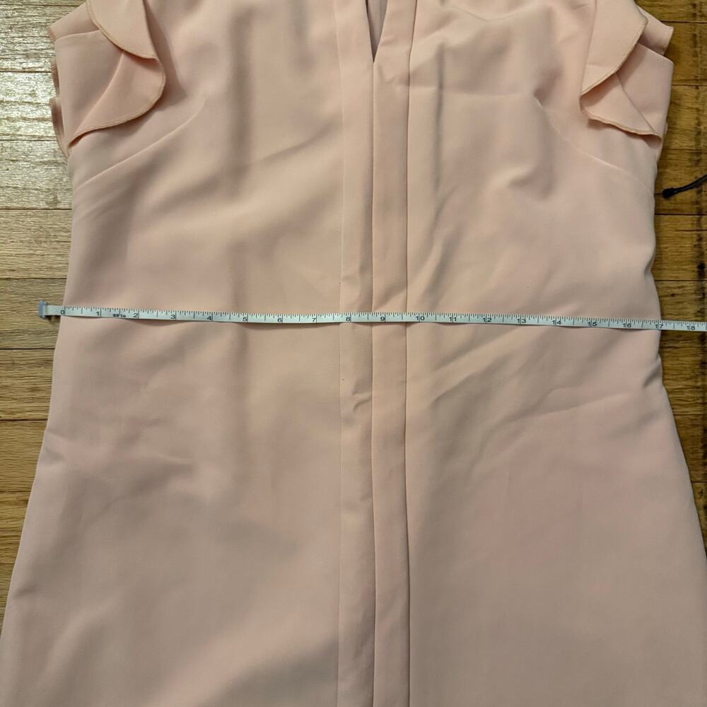 Vince Camuto Laguna Pink Ruffle Crepe Shift Dress Size 8 Bridal Graduation Party - Picture 5 of 10
